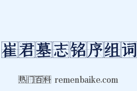 崔君墓志铭序组词是什么意思的图片